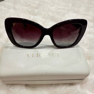 Versace Women's Deep Burgundy Cat-Eye Sunglasses